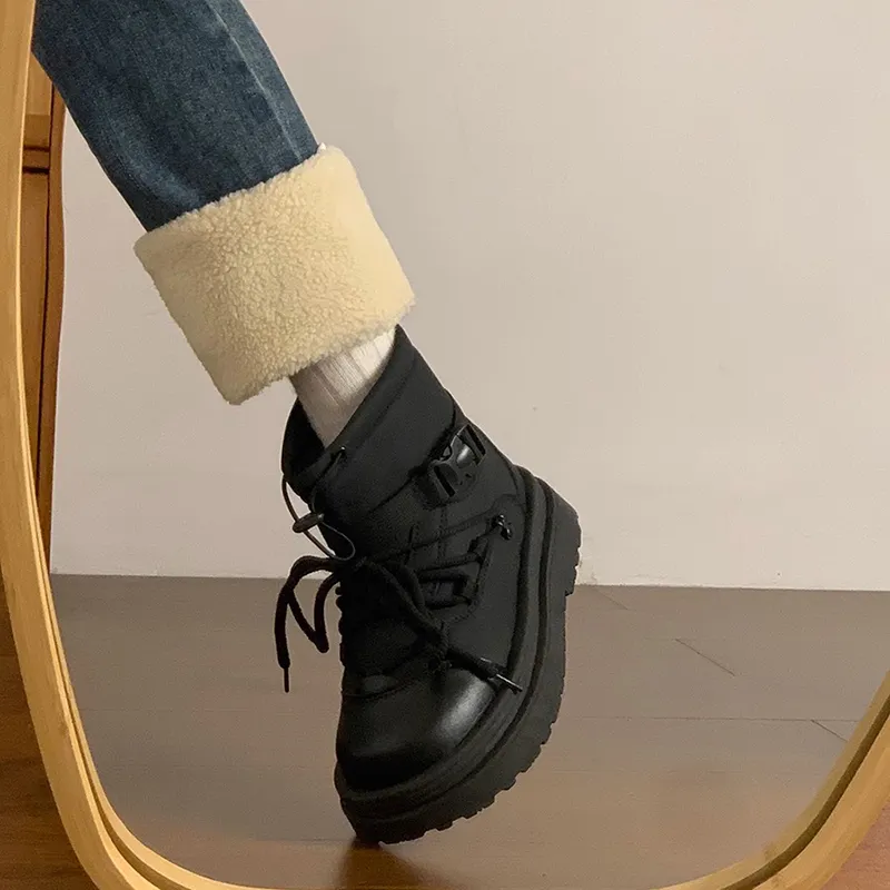 EEueeczs Snow Boots Women's Black/Ecru-10