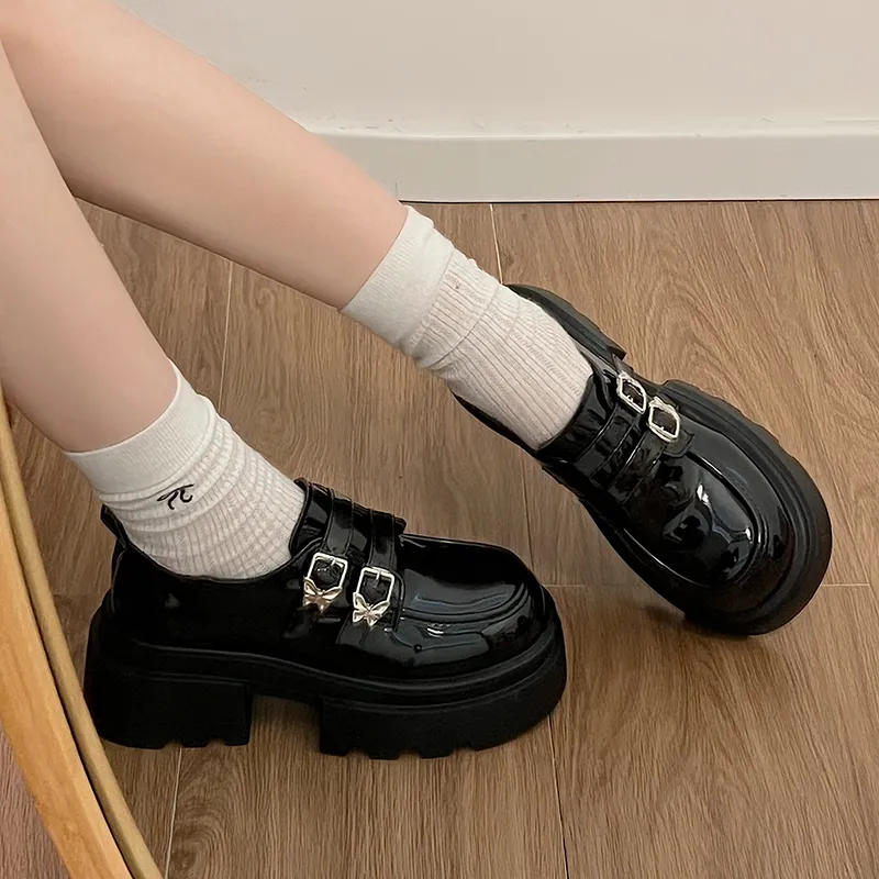 SHUXIAOBEI Casual Single Shoes 4.5 Cm Women's Classic Black-2