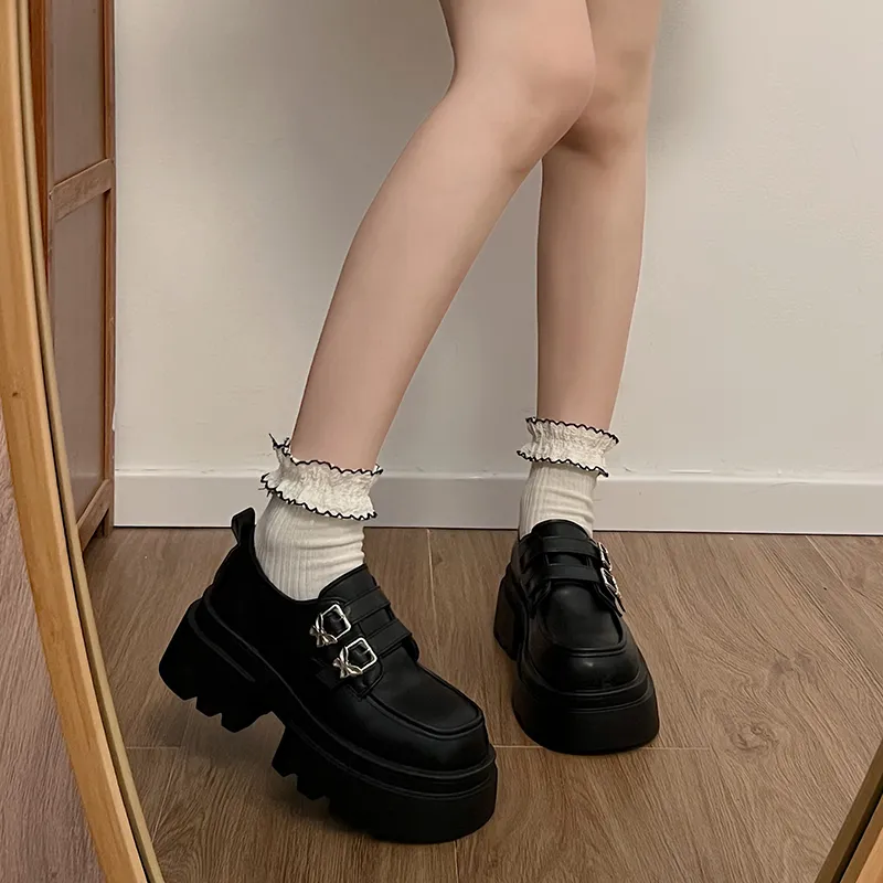 SHUXIAOBEI Casual Single Shoes 4.5 Cm Women's Classic Black-9