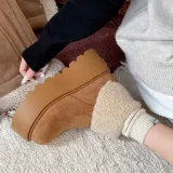 EEueeczs Warm Height Increasing Short Snow Boots Women's