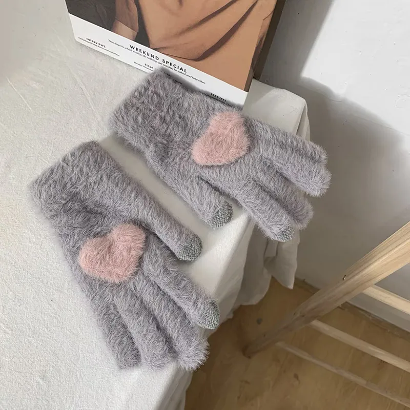 Mulinsen Polyester Knit Gloves Women's Pink-10