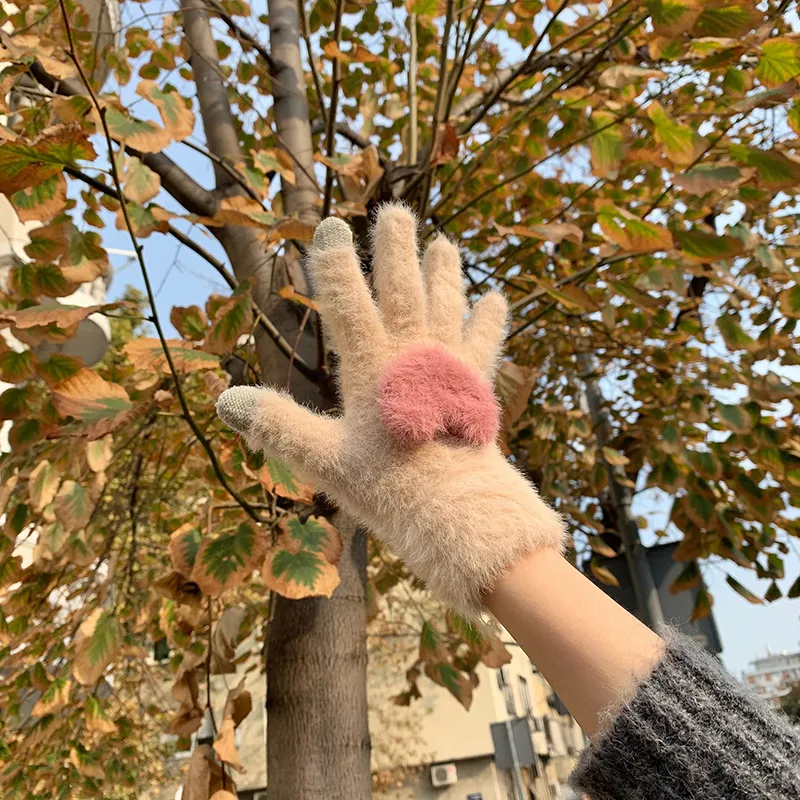 Mulinsen Polyester Knit Gloves Women's Pink-8