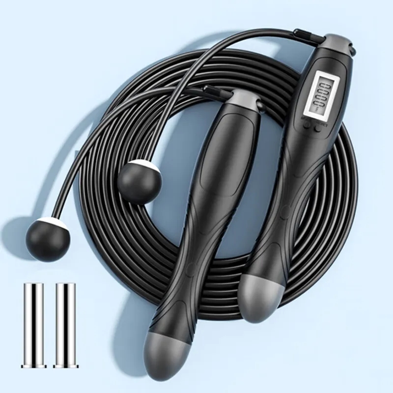 Burn Ice Aerobic Fat Reduction Smart Counting Jump Ropes Adults PVC+Steel Wire Rope ABS Controller Approx. 2.8M-5