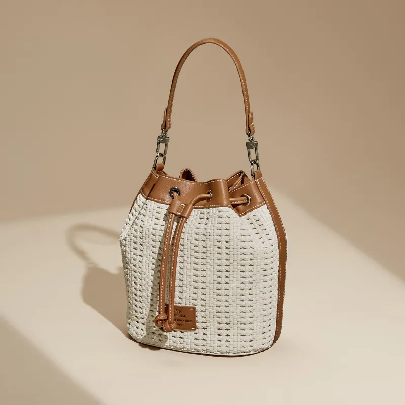 JOSINY Synthetic Leather Bucket Bags Crossbody Bag, Shoulder Bag Women's Ecru-7