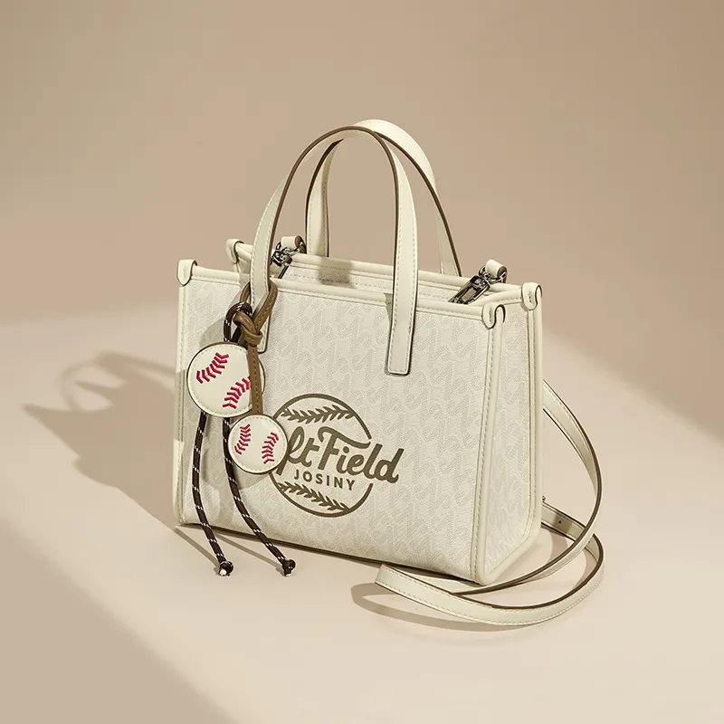 JOSINY Synthetic Leather Tote One Shoulder Handbag Women's Ecru-5