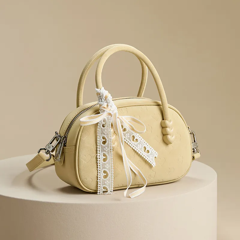 JOSINY Synthetic Leather Shoulder Bag, Crossbody Bag, Handbag Women's Ecru/Nude Pink/Light Yellow-2