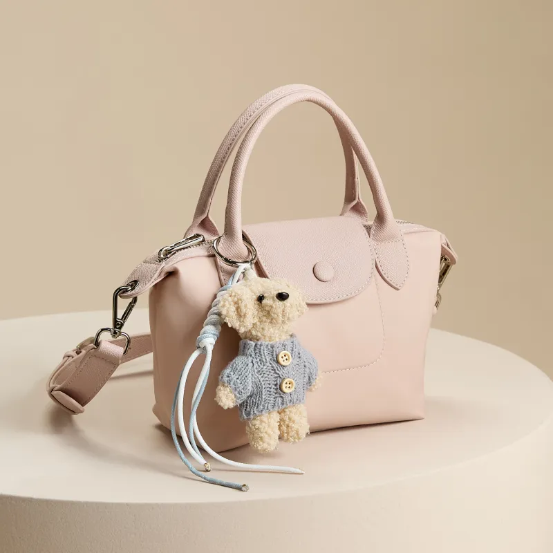 JOSINY Fabric/Synthetic Leather Shoulder Bag, Crossbody Bag, Handbag Regular Women's Nude Pink/Apricot-3