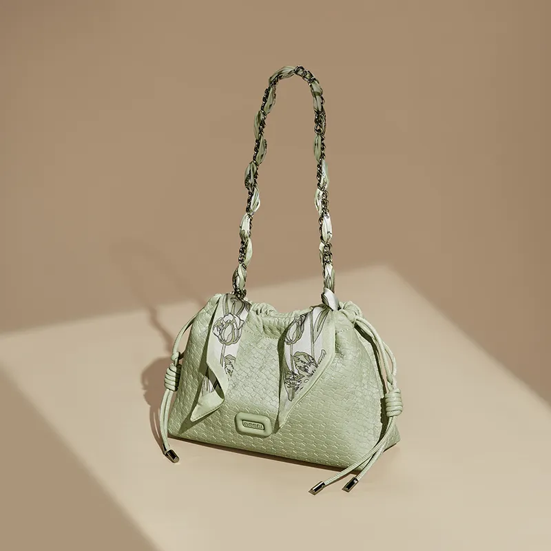JOSINY Synthetic Leather Shoulder Bag Regular Women's Ecru/Light Green-9