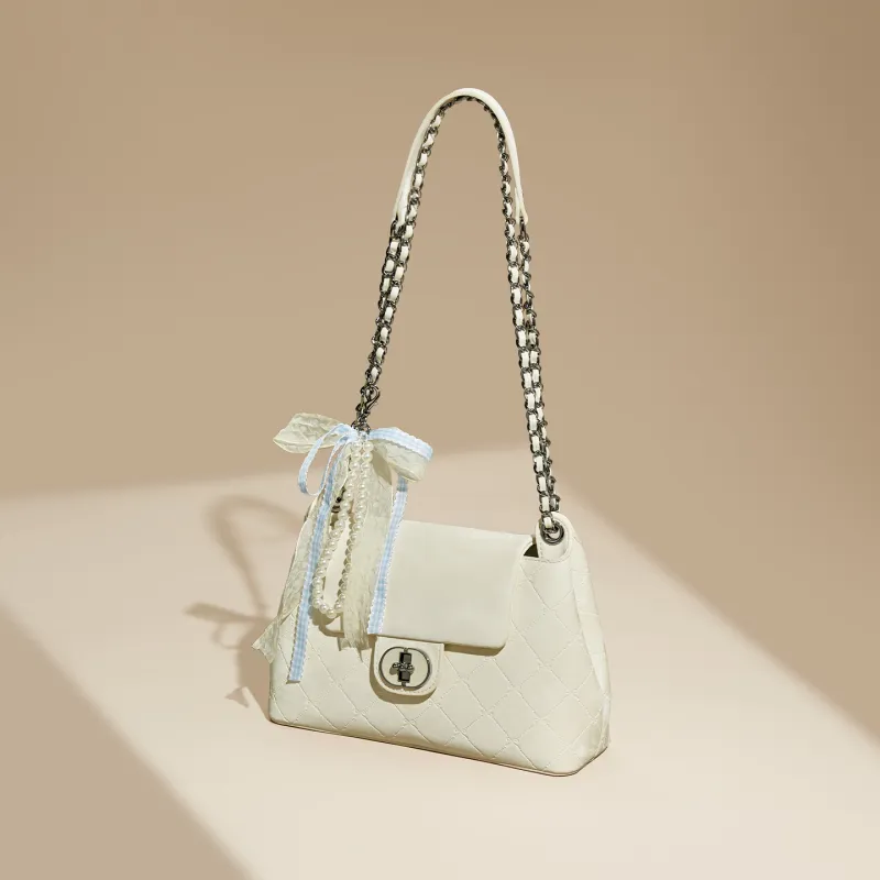 JOSINY Synthetic Leather Shoulder Bag, Crossbody Bag Regular Women's Ecru-1