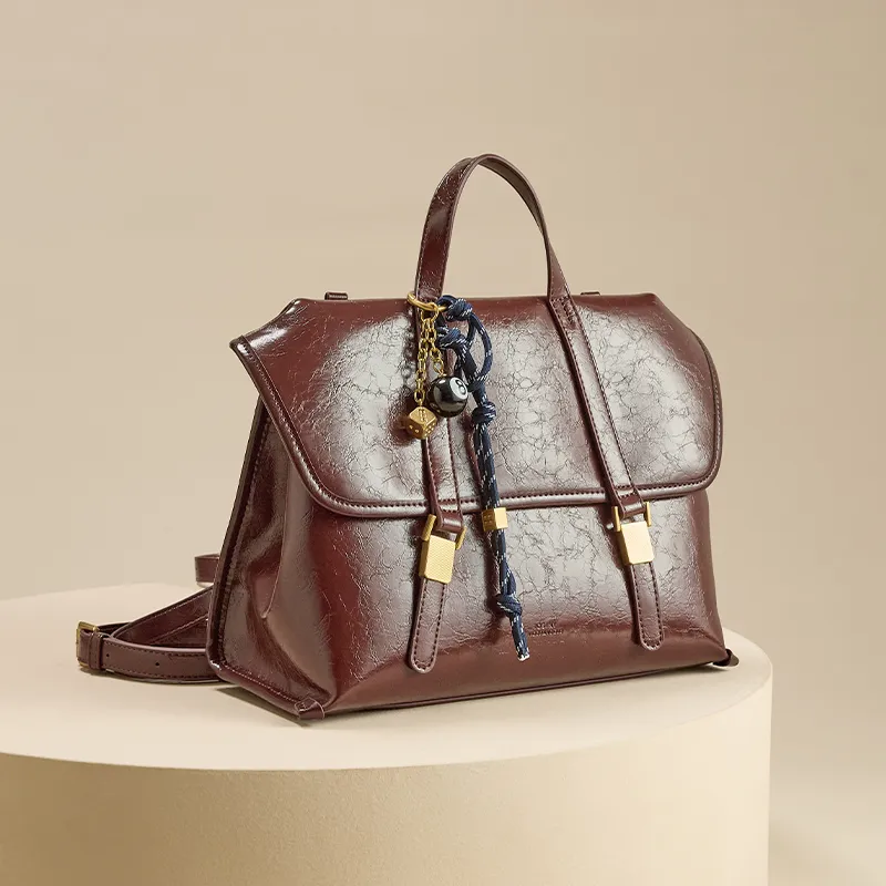 JOSINY Synthetic Leather Backpack Women's Coffee/Brick Red-9