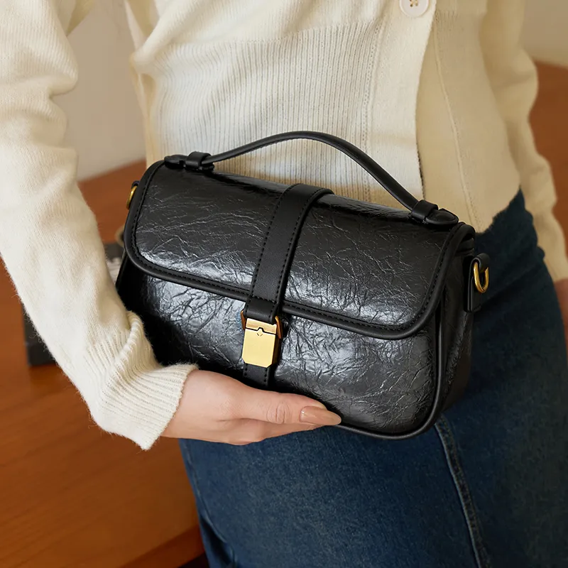 JOSINY PU Shoulder Bag, Crossbody Bag Regular Women's Black/Brown-4