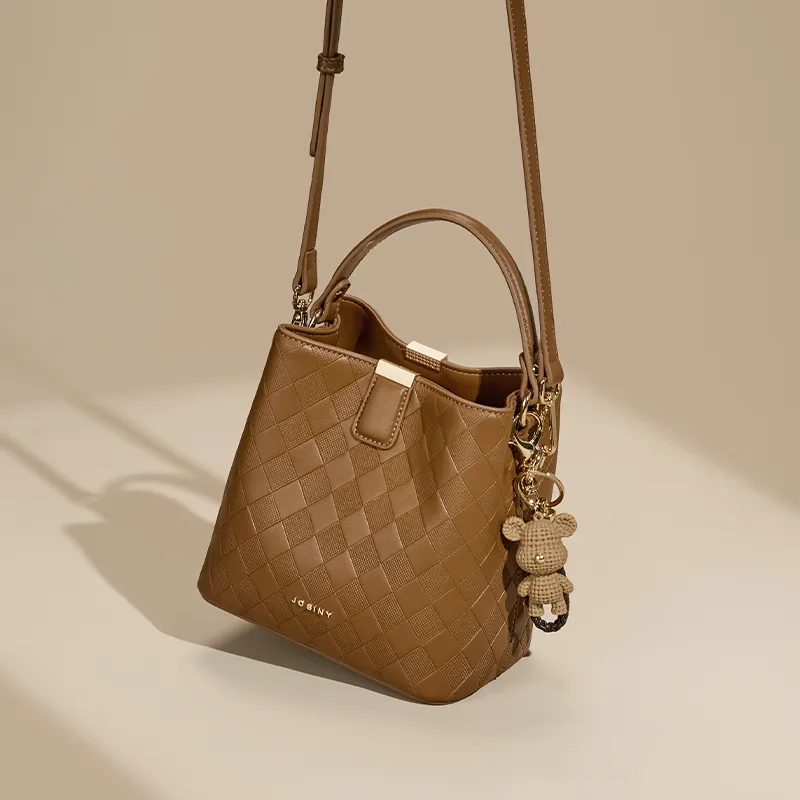 JOSINY PU With Cow Leather Handbag Regular Women's Apricot/Brown-9