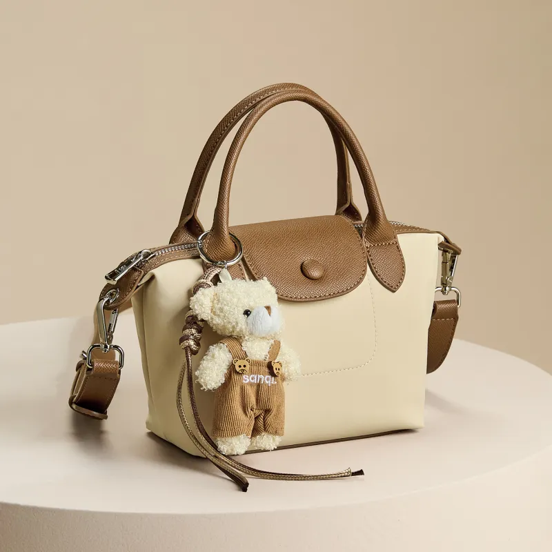 JOSINY Fabric/Synthetic Leather Shoulder Bag, Crossbody Bag, Handbag Regular Women's Nude Pink/Apricot-7