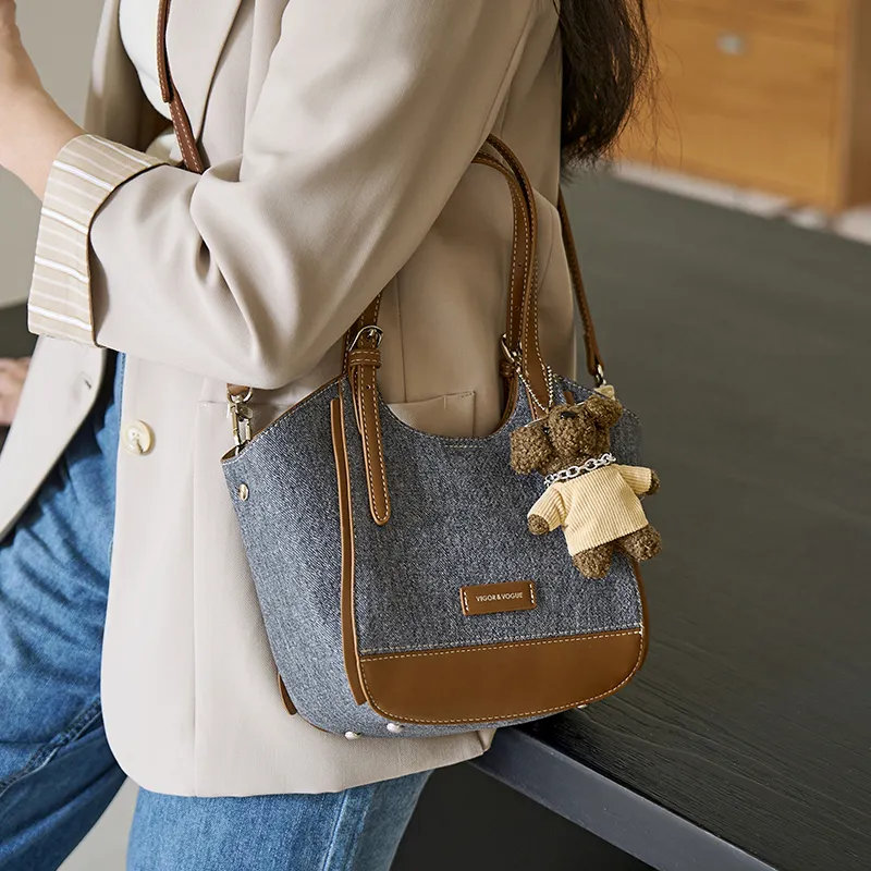 JOSINY Synthetic Leather One Shoulder Handbag Women's Dark Blue-4