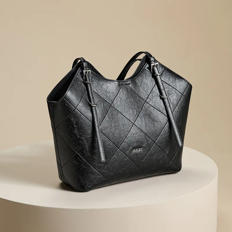 JOSINY Synthetic Leather Shoulder Bag Women's Ecru/Black-3