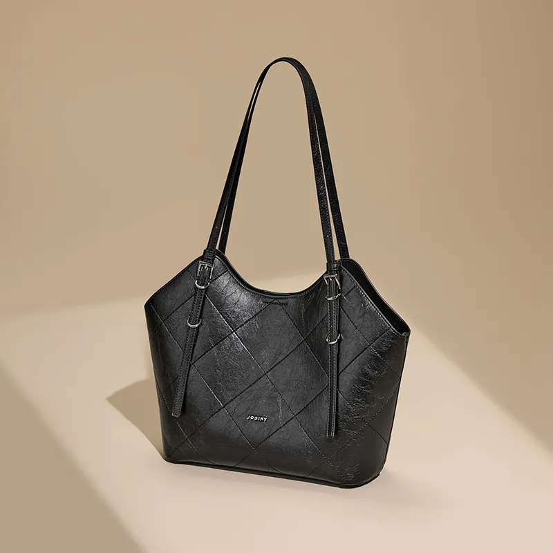 JOSINY Synthetic Leather Shoulder Bag Women's Ecru/Black-2
