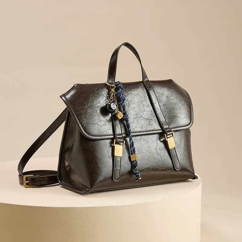JOSINY Synthetic Leather Backpack Women's Coffee/Brick Red-2