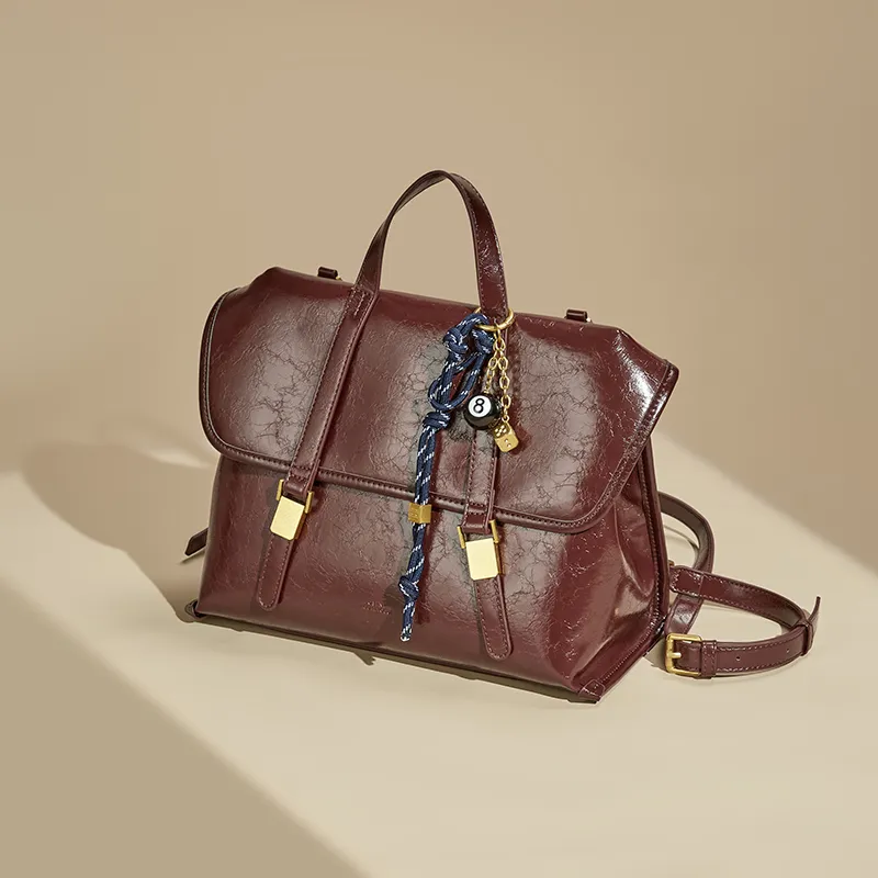 JOSINY Synthetic Leather Backpack Women's Coffee/Brick Red-10