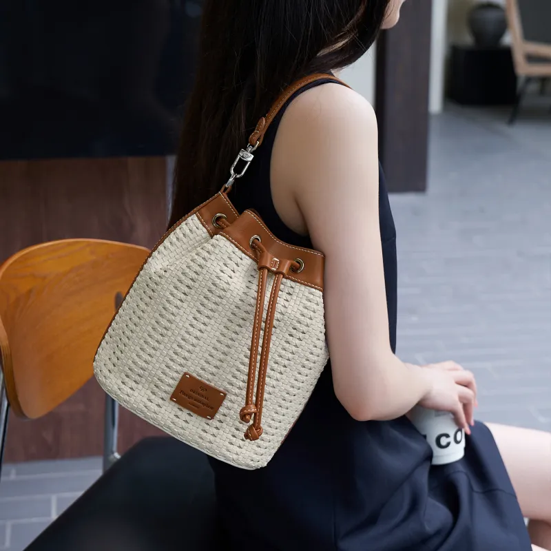 JOSINY Synthetic Leather Bucket Bags Crossbody Bag, Shoulder Bag Women's Ecru-2
