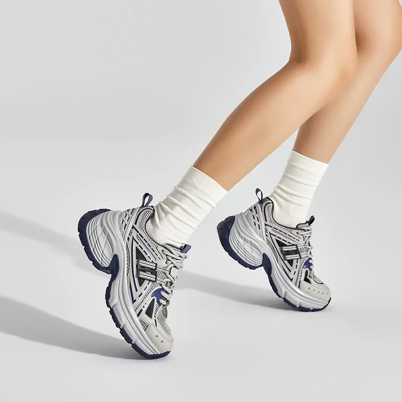 UBZ Height Increasing Low-Top Chunky Sneakers Women's Vast Ripples-4