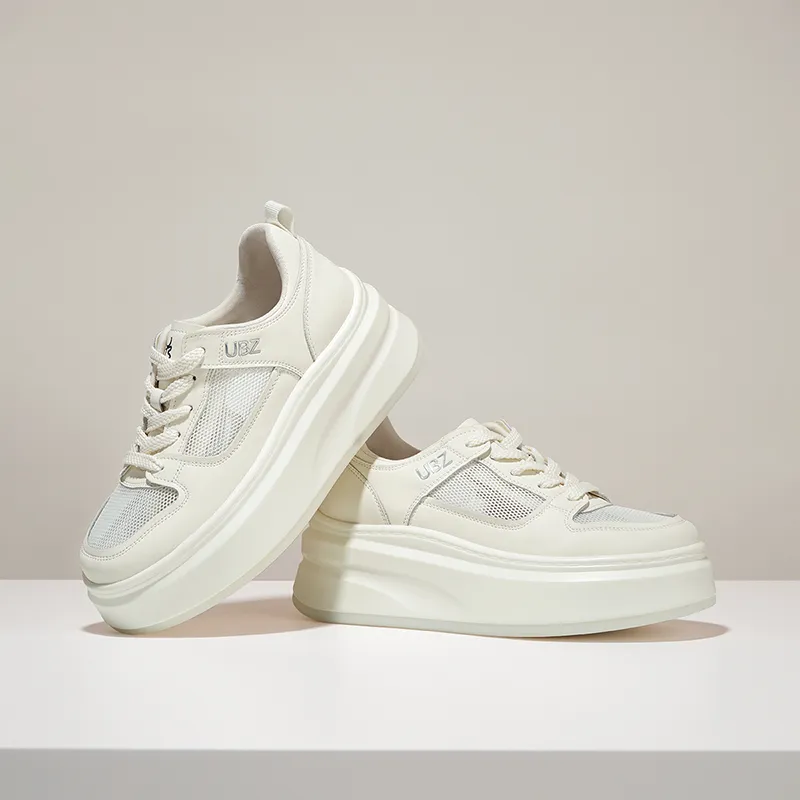 UBZ Low Top Skateboard Shoes Women's Ivory White-7