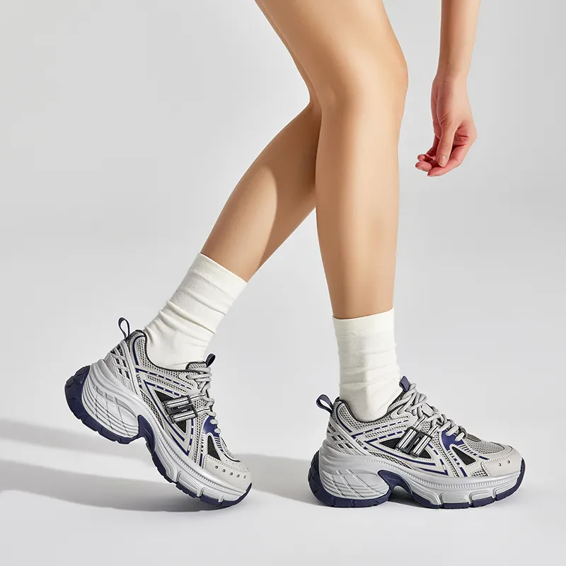 UBZ Height Increasing Low-Top Chunky Sneakers Women's Vast Ripples-1