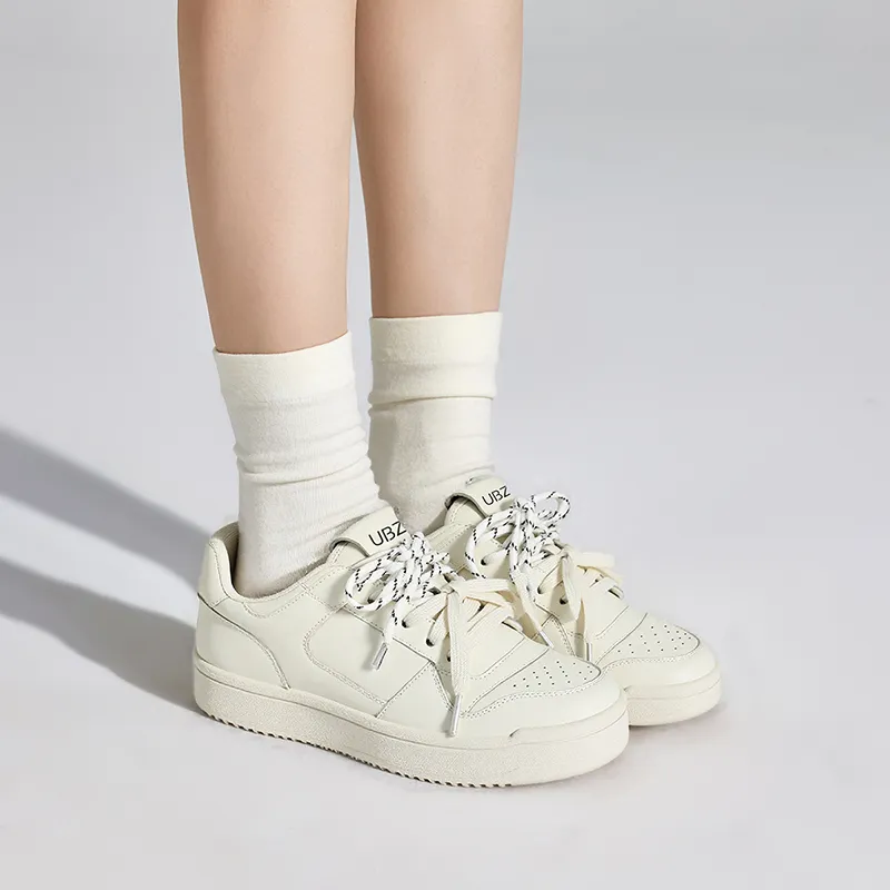 UBZ Low Top Skateboard Shoes Women's Ivory White-6