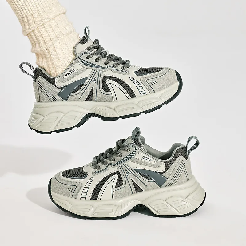 UBZ Breathable Chunky Sneakers Women's Xingji Gray-3