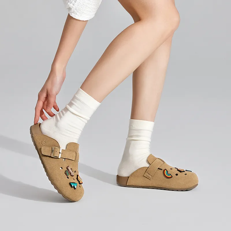 UBZ Rubber Sole Quiet Abrasion Resistant Closed Toe Slippers Women's-5