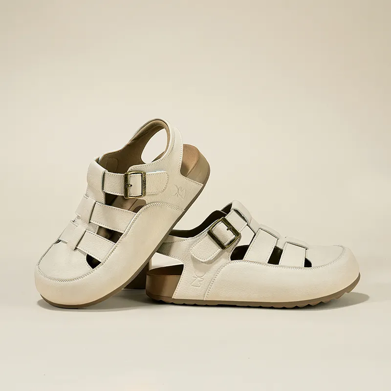 UBZ Roman Sandals Women's Ivory White-5