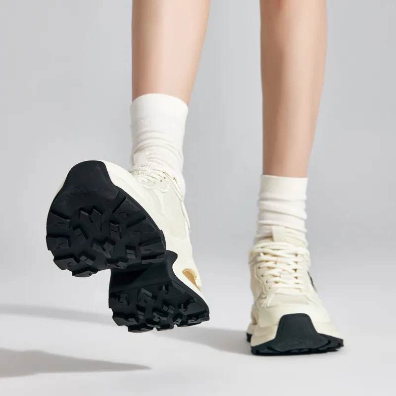 UBZ Low Top Chunky Sneakers Women's Ivory White-4