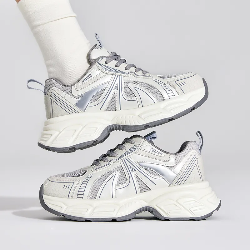 UBZ Breathable Chunky Sneakers Women's Xingji Gray-9
