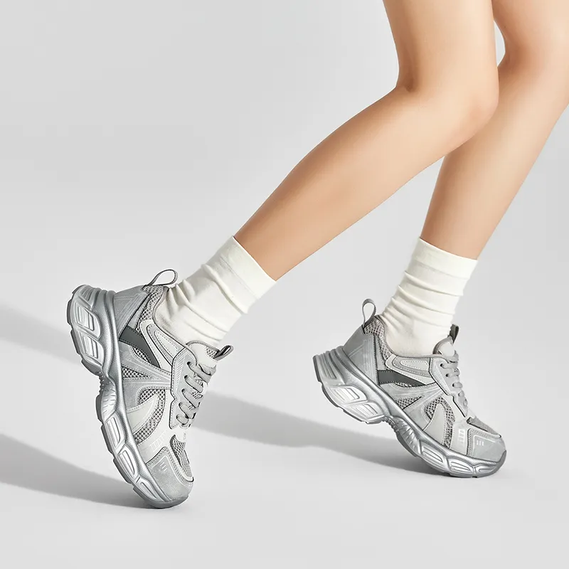 UBZ Breathable Chunky Sneakers Women's Xingji Gray-16