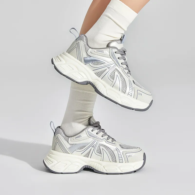 UBZ Breathable Chunky Sneakers Women's Xingji Gray-12