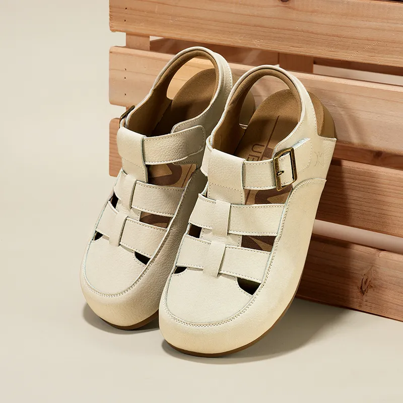 UBZ Roman Sandals Women's Ivory White-6