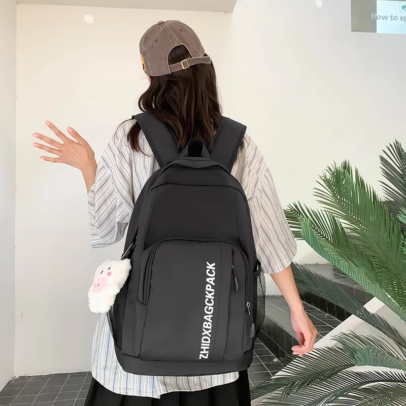 KAMLUI Nylon Backpack Regular Unisex Ivory/Black/Light Green/Light Blue-7