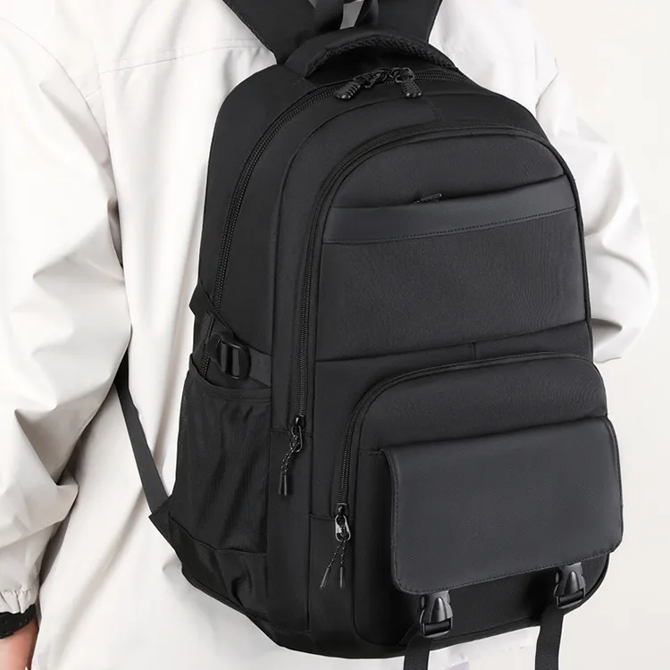 KAMLUI Nylon Backpack Regular Unisex Black/Dark Gray-4