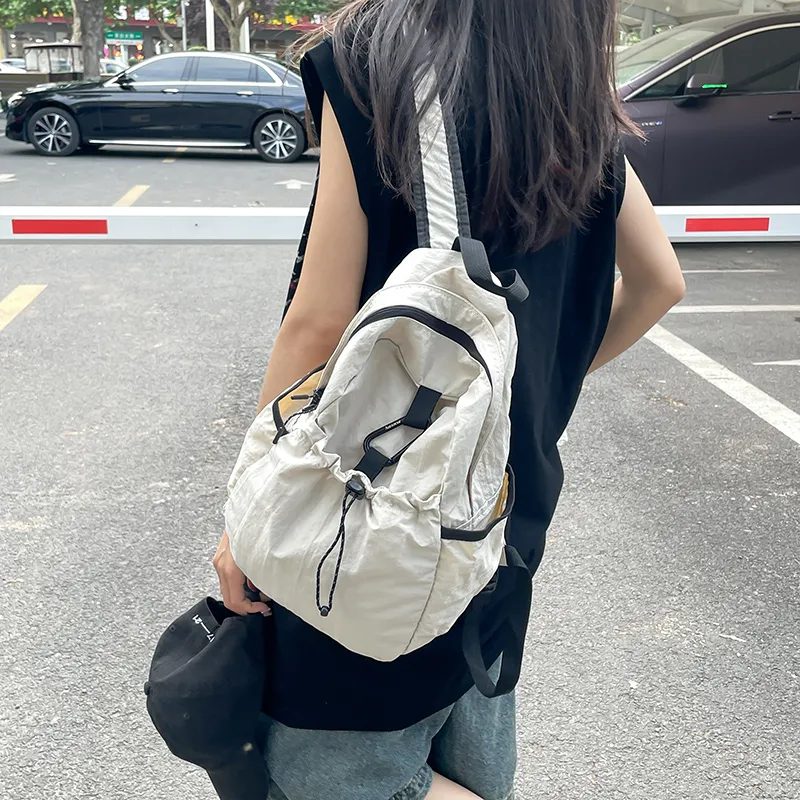 KAMLUI Washed Cloth Backpack Small Size Unisex Multicolor-7