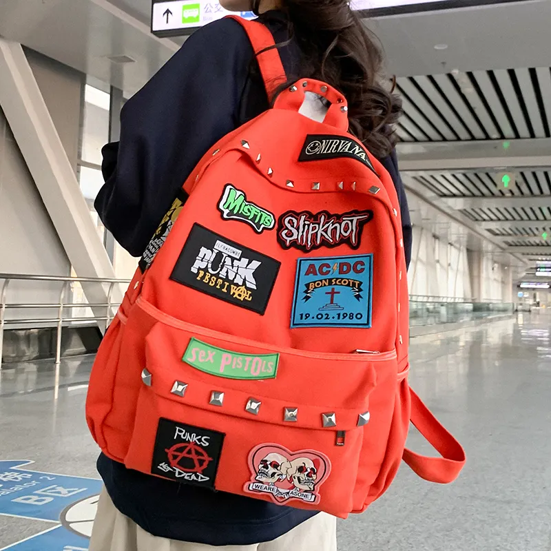 KAMLUI Canvas Backpack Unisex Orange/Black-12