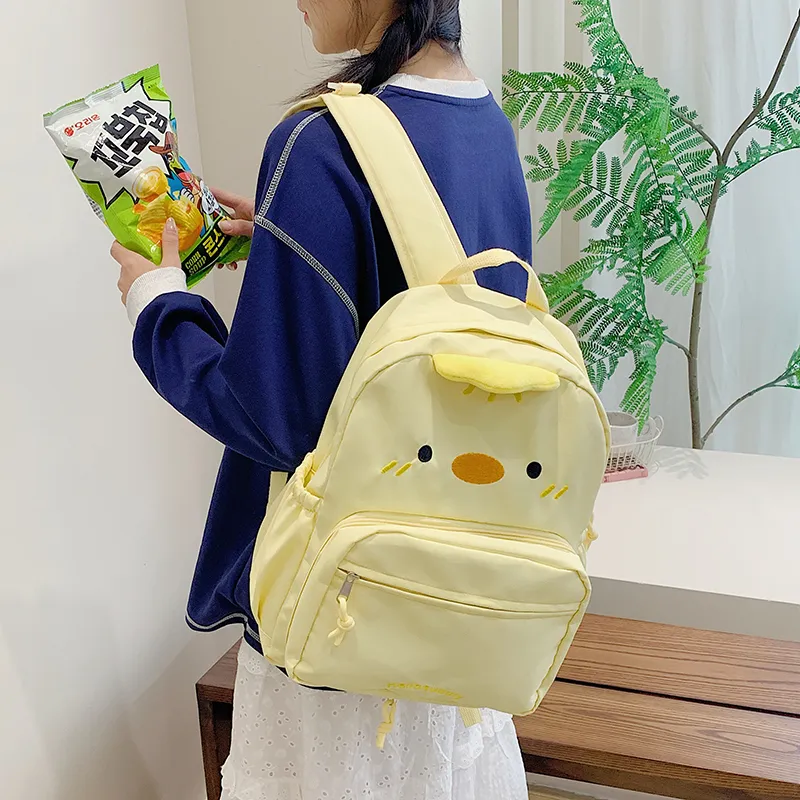 KAMLUI Nylon Fabric Backpack Women's Black/Yellow-12