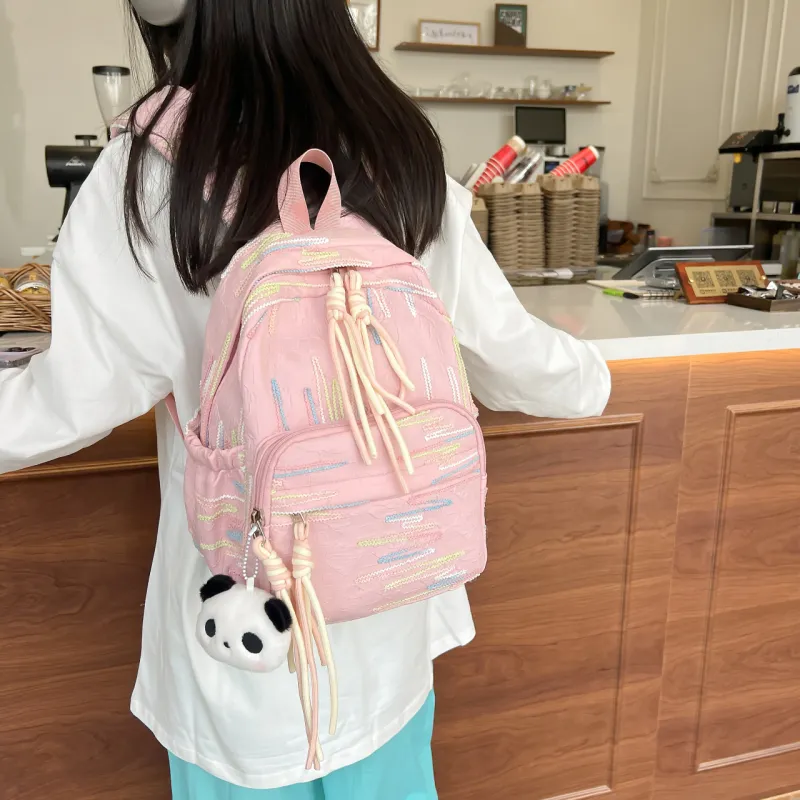 KAMLUI Nylon Fabric Backpacks Backpack Small Size Unisex Multicolor-15