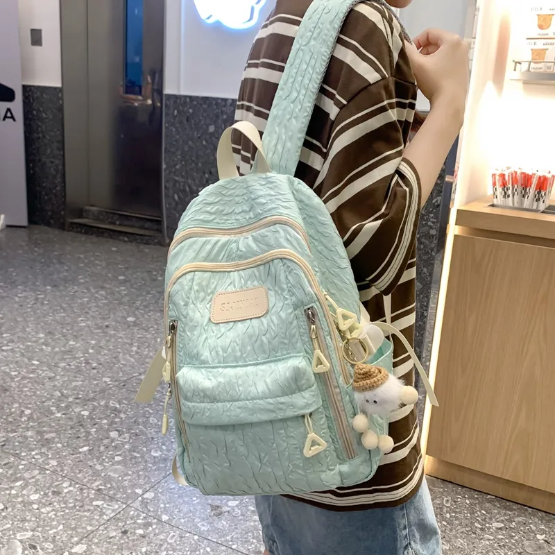 KAMLUI Nylon Backpack Laptop Bag Mini Women's Multicolor-3