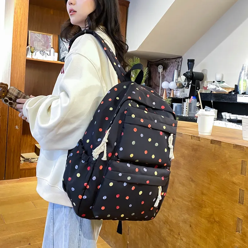 KAMLUI Nylon Backpack Regular Unisex White Floral/White Green Floral/Black Floral/Black White Floral/Yellow/Green-14