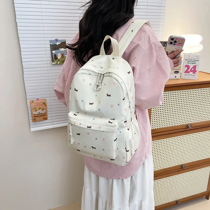 KAMLUI Nylon Backpack Regular Women's White-3