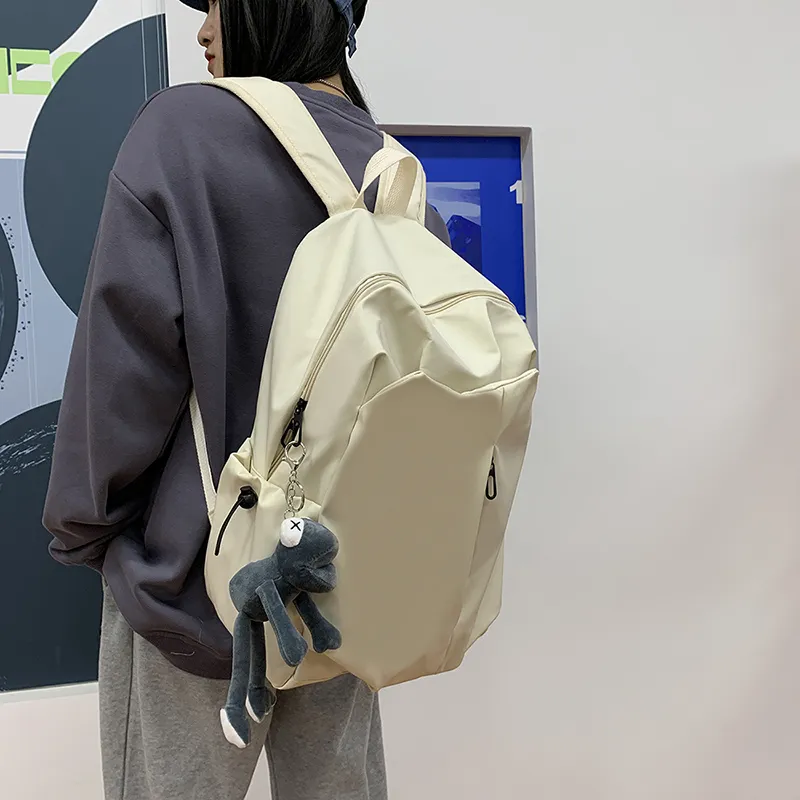 KAMLUI Nylon Backpack Unisex Ecru/Gray/Black/Burgundy-6