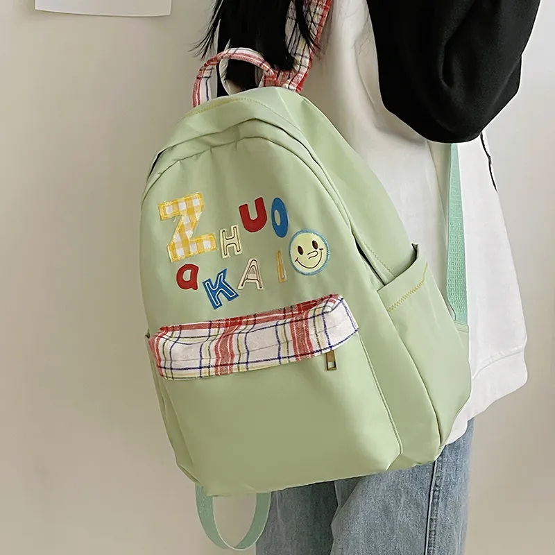 KAMLUI Nylon Fabric Backpack Regular Unisex White/Yellow/Green/Blue-7