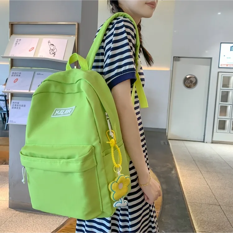 KAMLUI Nylon Backpack Regular Unisex Green/Pink/White/Black/Blue-1