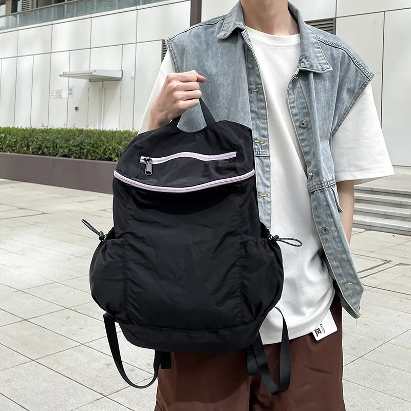 KAMLUI Nylon Backpacks Backpack Regular Unisex White/Black-10