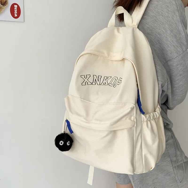 KAMLUI Nylon Backpack Unisex White/Black/Khaki/Blue-5