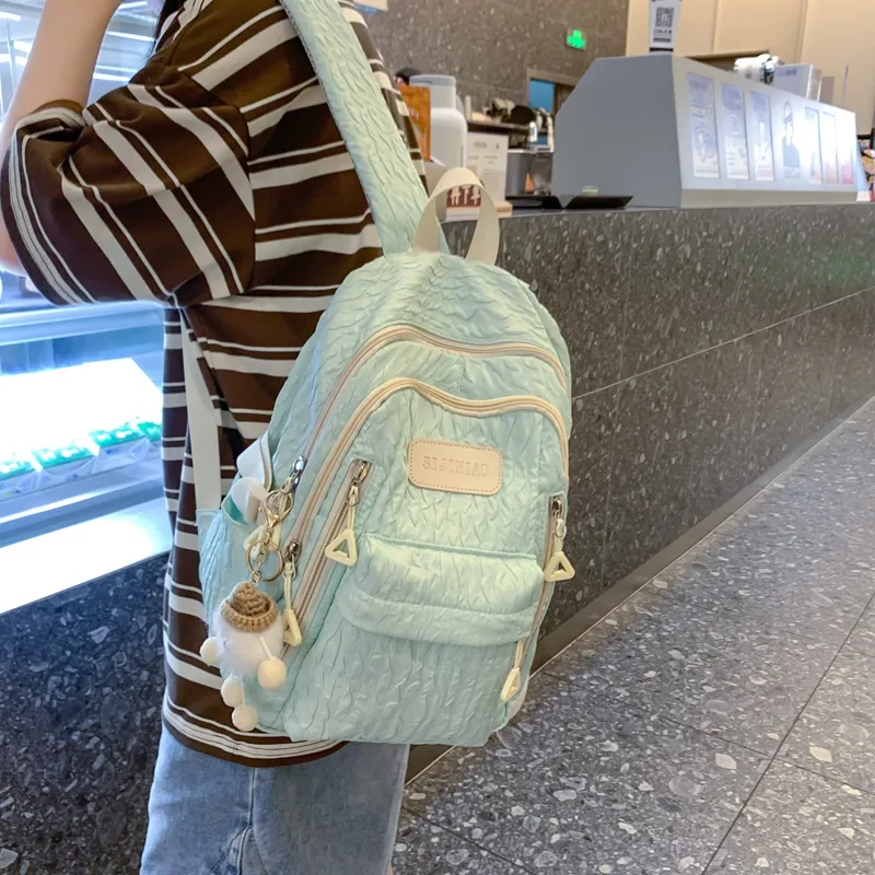 KAMLUI Nylon Backpack Laptop Bag Mini Women's Multicolor-5